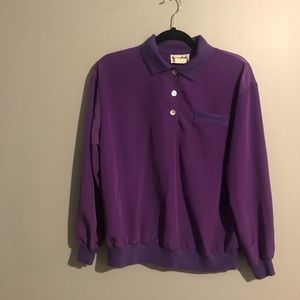 Teddi vintage purple button pullover medium
